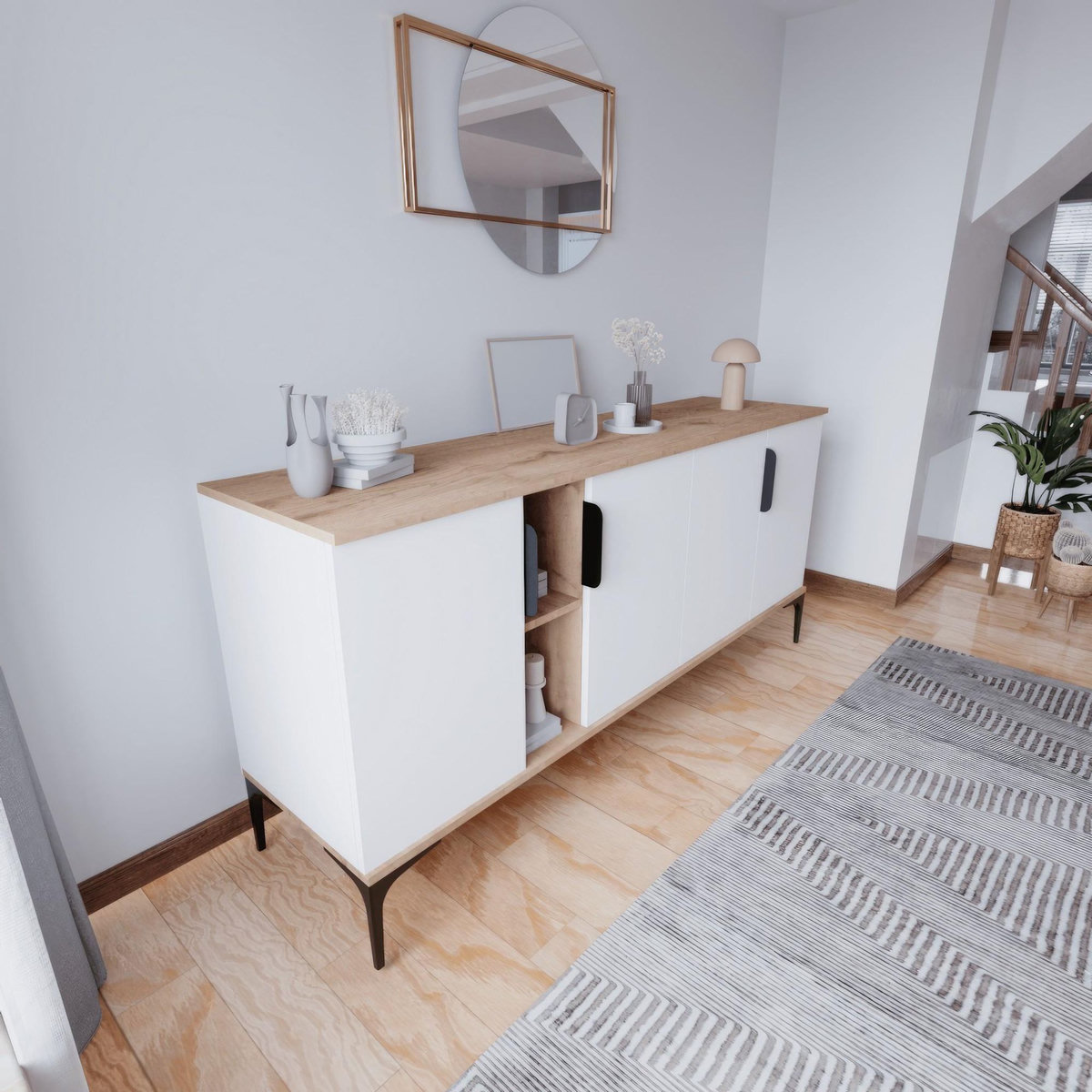 Habitat et Jardin Buffet en bois  Tarz  - 180 x 40 x 79 cm - Blanc