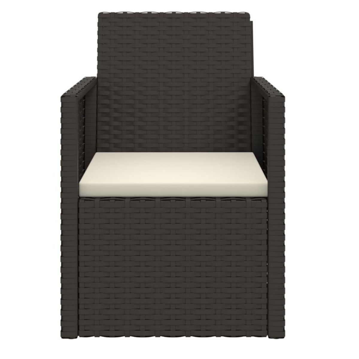 VIDAXL Fauteuil de jardin avec coussin Noir Resine tressee