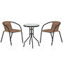 Voir la diapositive 1 : OUTSUNNY Ensemble bistro jardin style néo-rétro 2 places 3 pièces marron noir