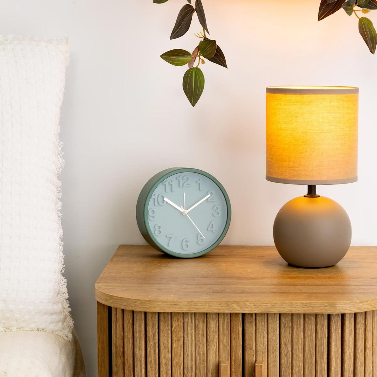 ATMOSPHERA Lampe à Poser Céramique  Boule  25cm Taupe Mat