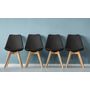 Voir la diapositive 1 : Lot de 4 chaises pieds bois massif LYDIA