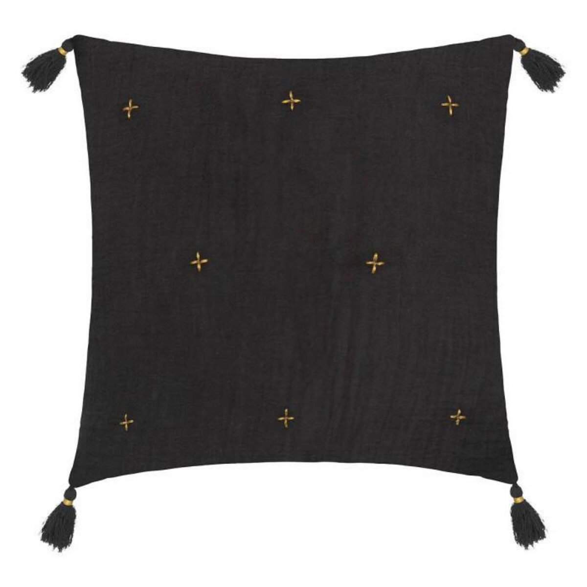 ATMOSPHERA Coussin Déco à Pompons  Millo  40x40cm Gris Foncé