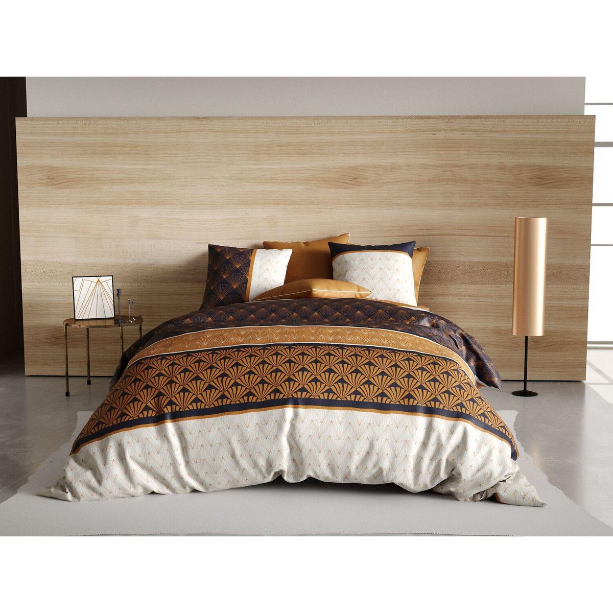 ATELIER DU COTON Parure housse de couette 100% coton 57fils toffee