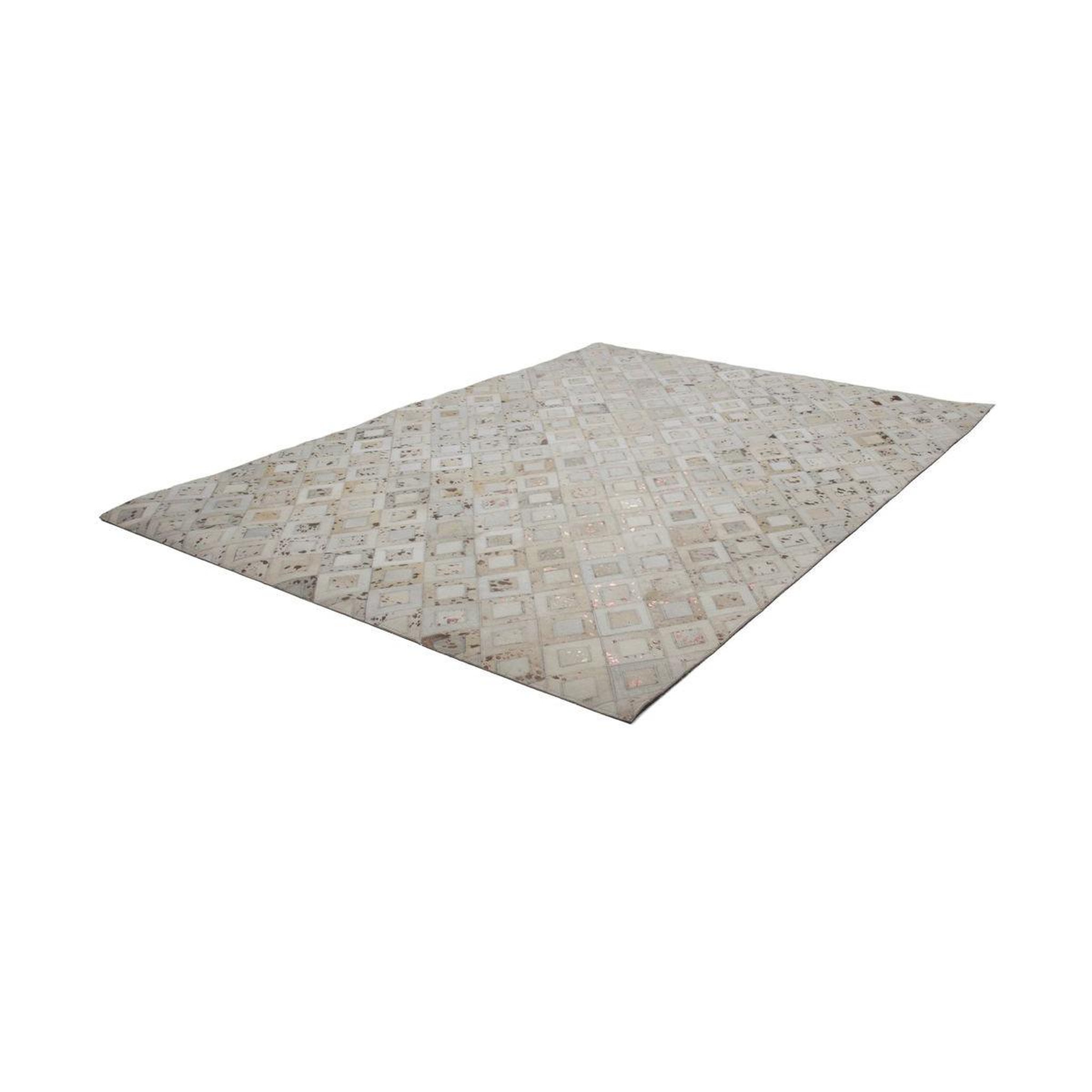 Voir la diapositive 4 : Paris Prix Tapis en cuir effet métallique  spark  ivoire & chrome