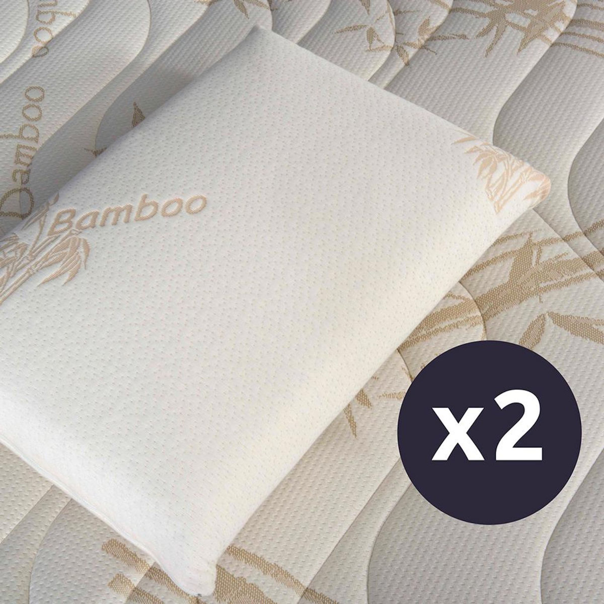 OLYMPE LITERIE OLYMPE LITERIE | Lot de 2 oreillers BAMBOO | Mousse avec mémoire de forme