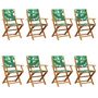 Voir la diapositive 2 : VIDAXL Chaises de jardin pliantes lot de 8 vert tissu et bois massif