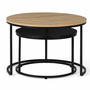 Voir la diapositive 3 : ID MARKET Lot de 2 tables basses gigognes BOSTON rondes 54/70 design industriel