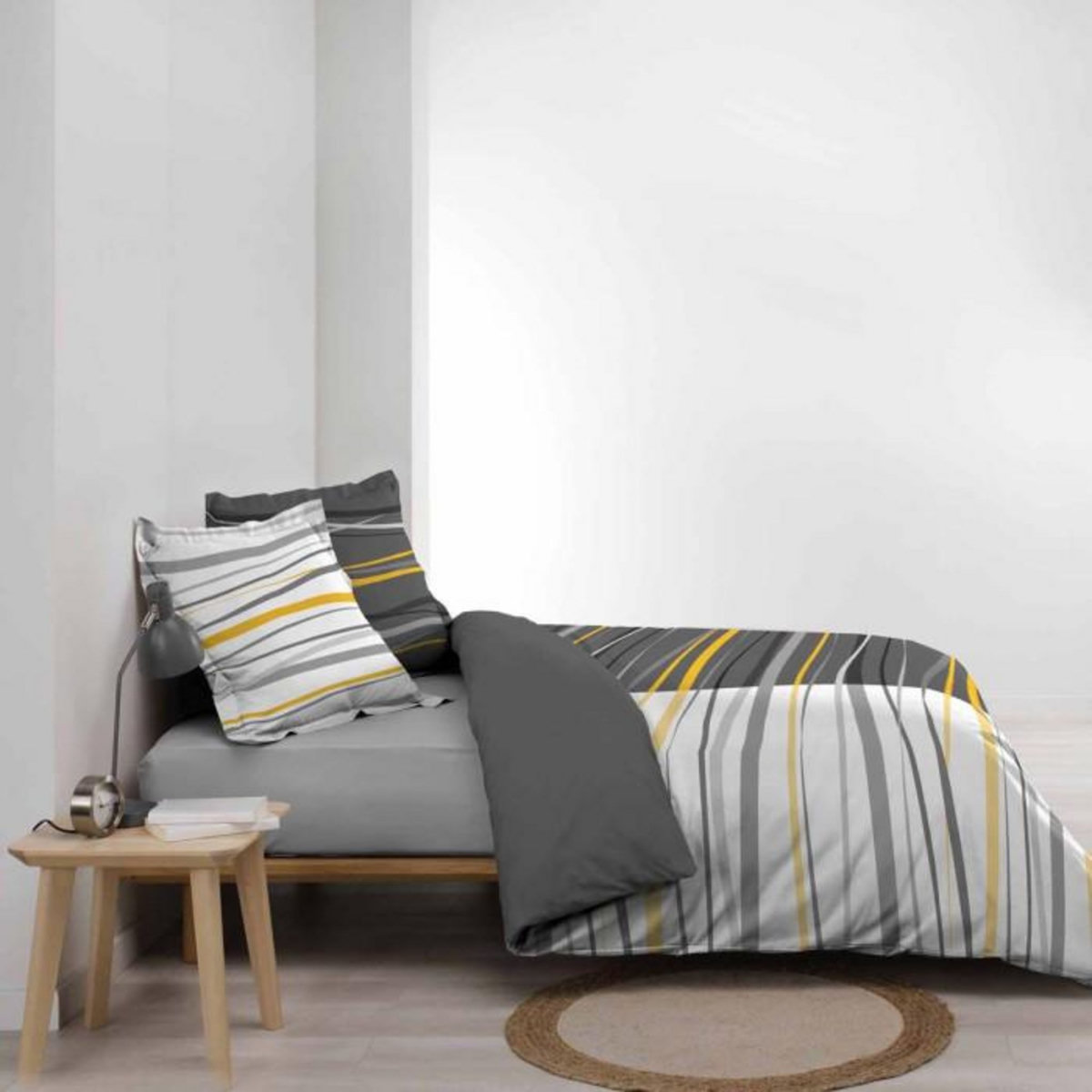 Paris Prix Parure de Lit 3 Pièces  Alistair  260x240cm Gris