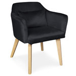 Paris Prix Fauteuil Scandinave Velours  Scanda  70cm Noir