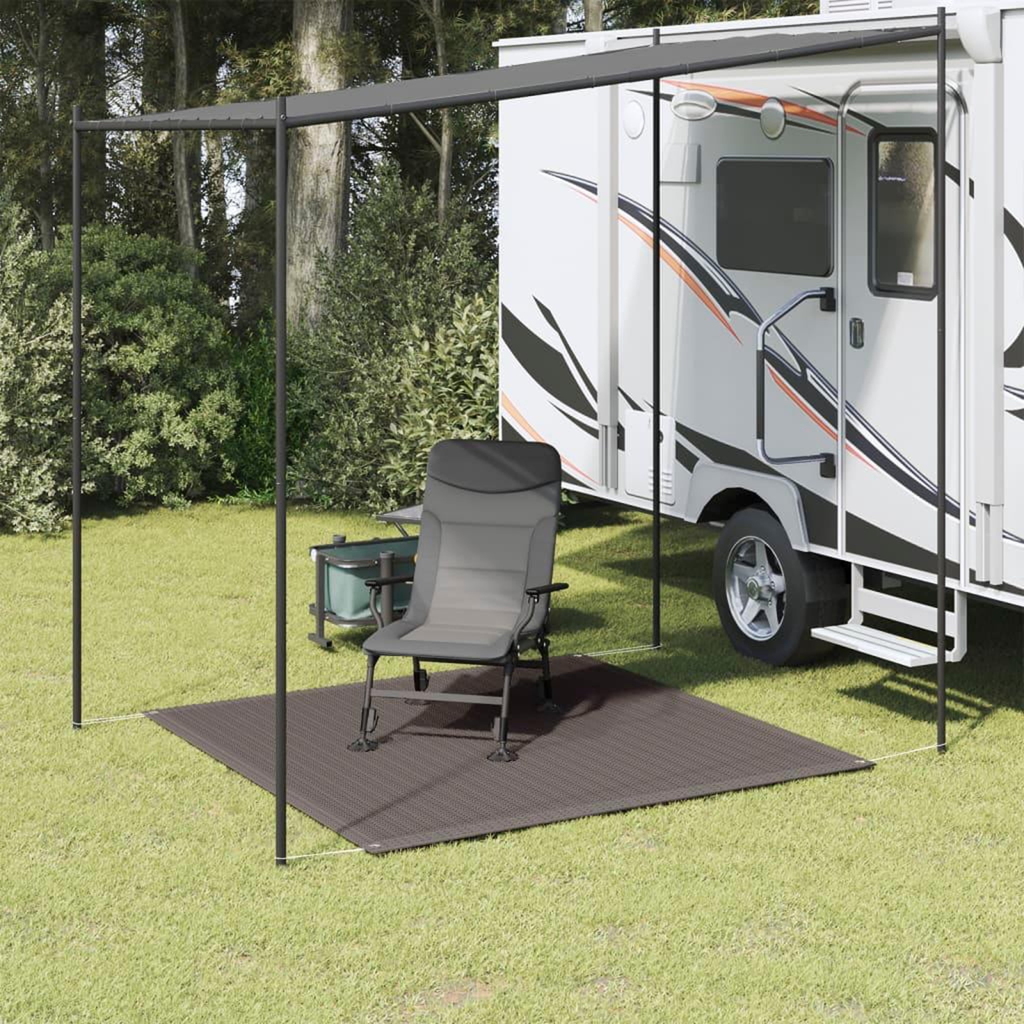 VIDAXL Tapis de tente 200x200 cm Anthracite