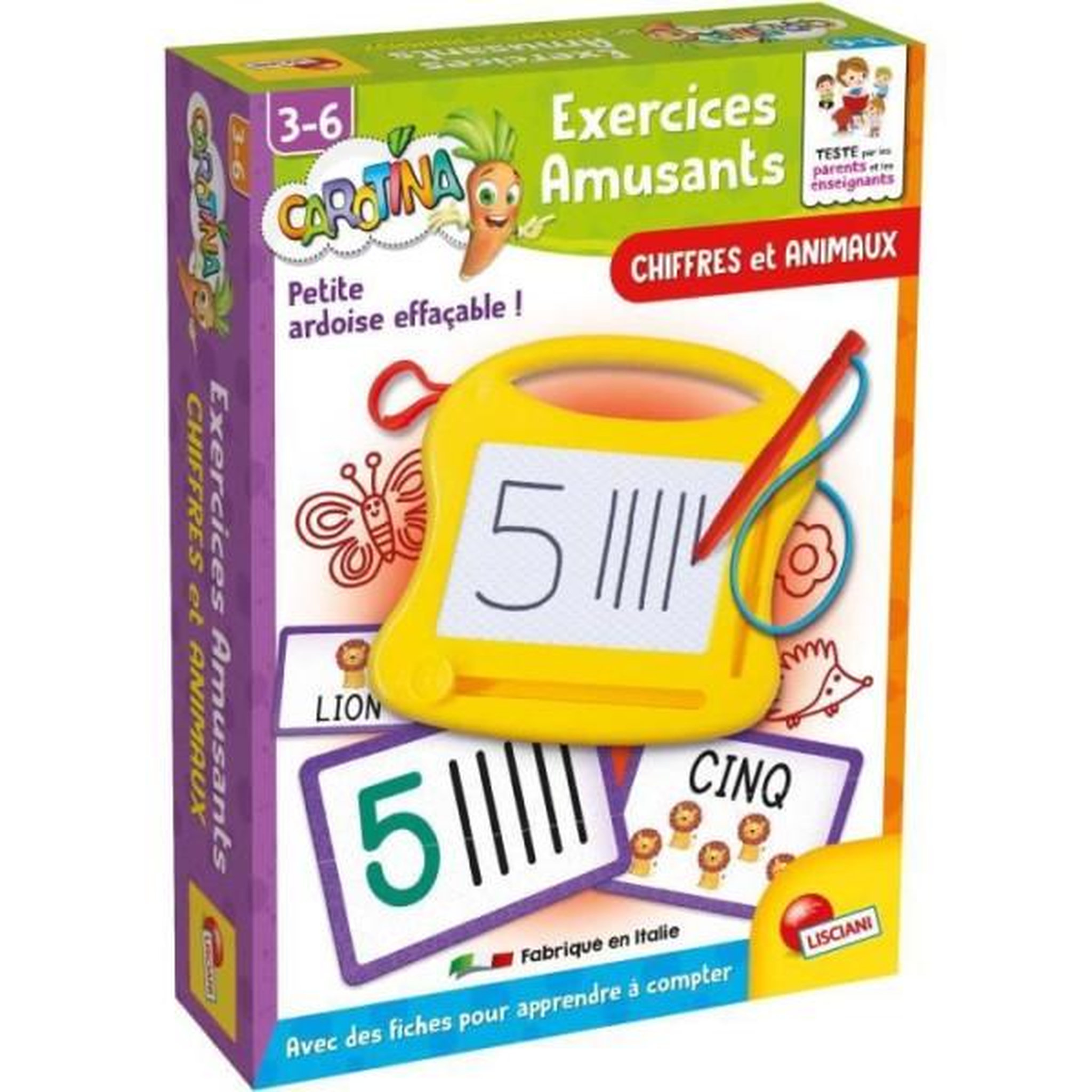 LISCIANI GIOCHI Calculs - Mini ardoise magique - CAROTINA - Apprentissage des chiffres