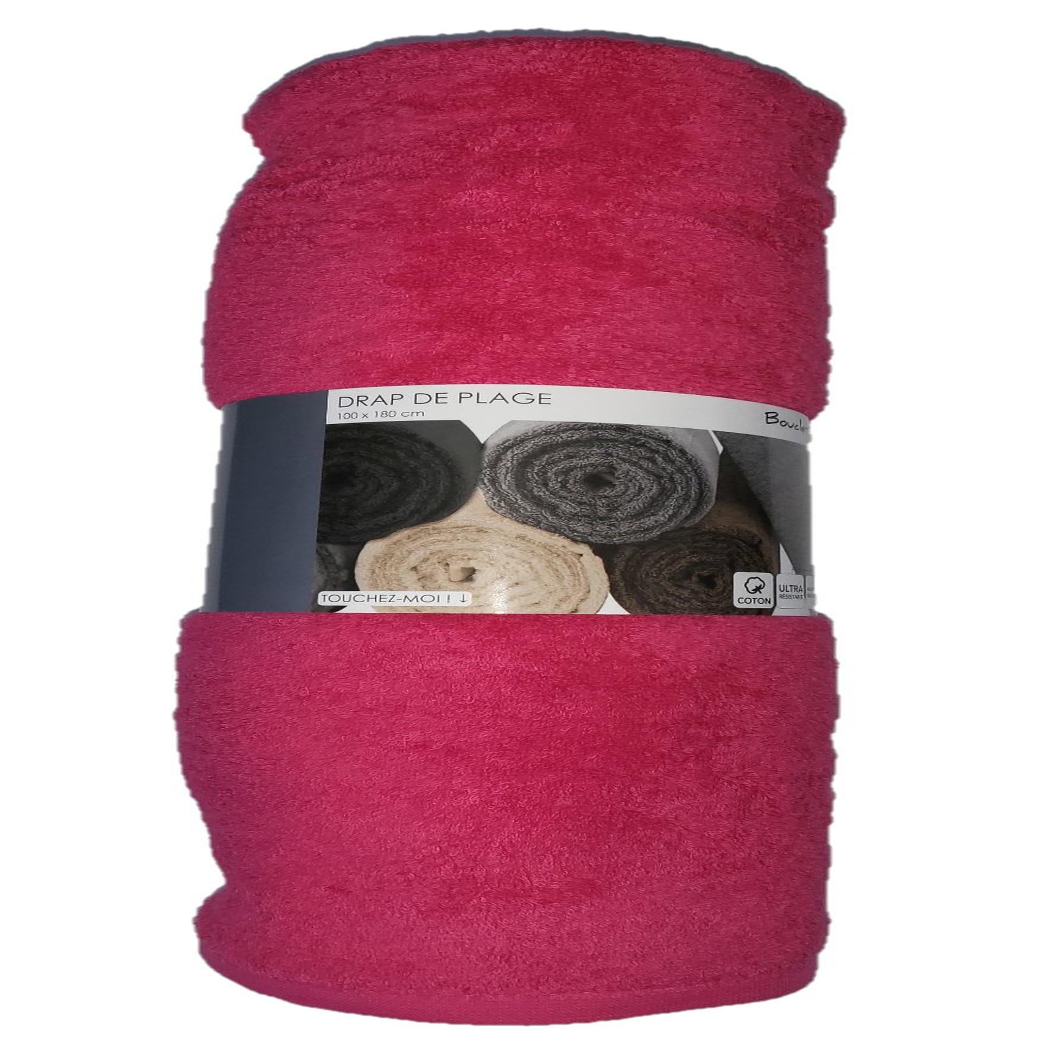 Voir la diapositive 1 : Eden Serviette drap de plage bouclette uni maxi