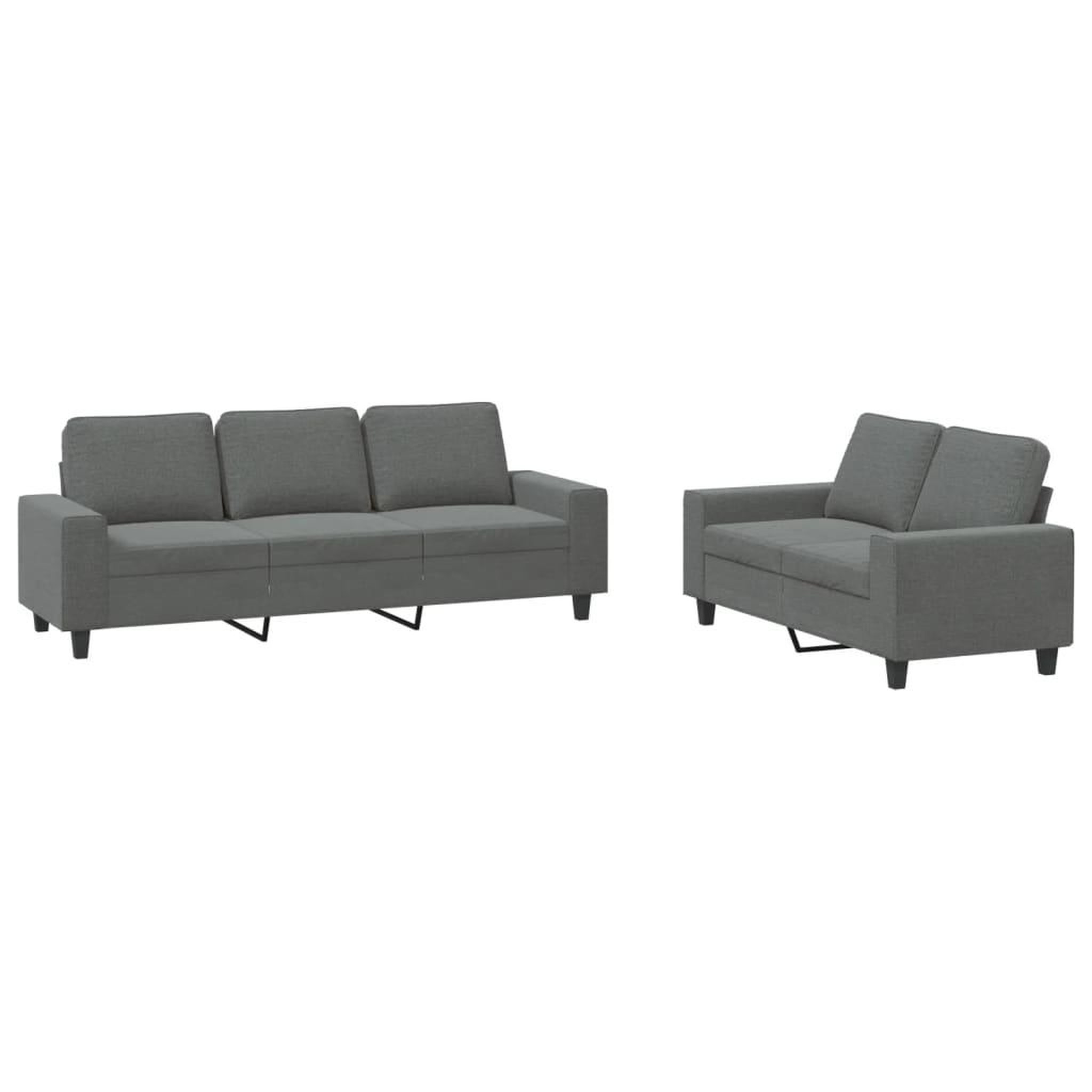 Voir la diapositive 2 : VIDAXL Ensemble de canapes 2 pcs gris fonce tissu