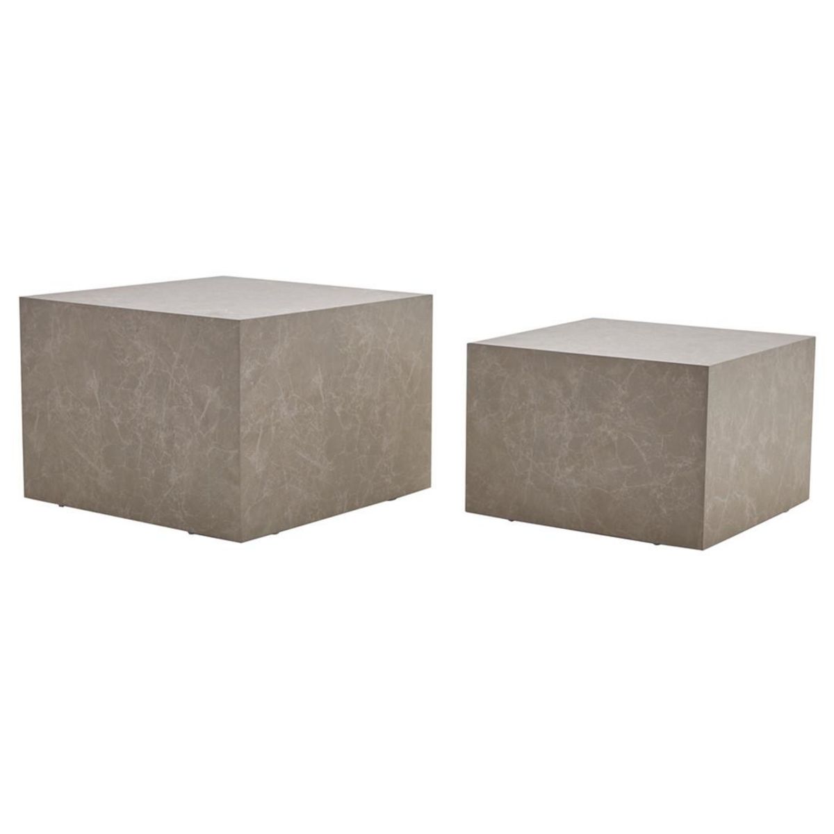 LISA DESIGN Fabio - lot de 2 tables basses gigognes - marbre gris