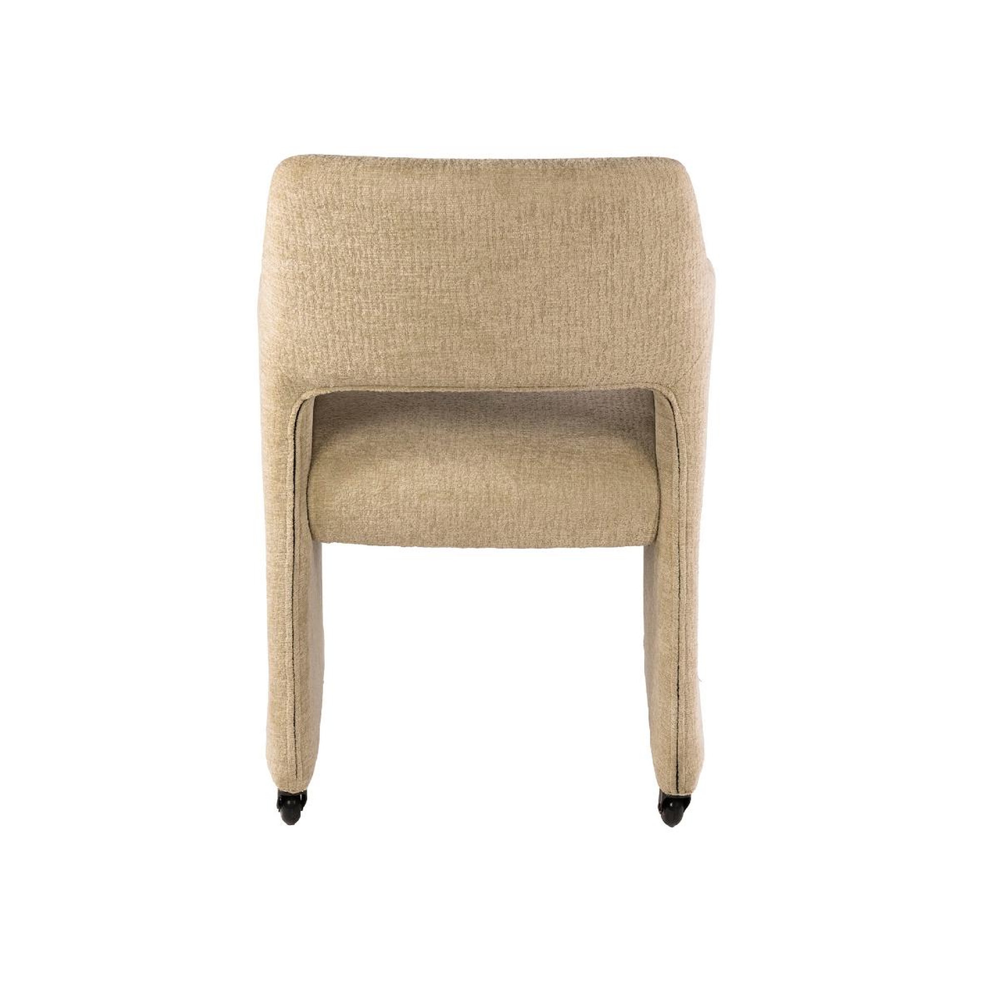 Voir la diapositive 5 : JLC KREATION Chaise-fauteuil en tissu sable avec roulettes ely (lot de 2)