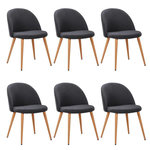 Paris Prix Lot de 6 Chaises Scandinaves Tissu  Morro  78cm Gris Foncé