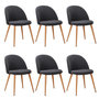 Voir la diapositive 1 : Paris Prix Lot de 6 Chaises Scandinaves Tissu  Morro  78cm Gris Foncé