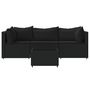 Voir la diapositive 3 : VIDAXL Salon de jardin 4 pcs avec coussins Noir Resine tressee