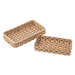 Paris Prix Lot de 2 Paniers de Rangement  Lupe  38cm Naturel & Blanc