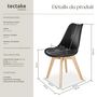Voir la diapositive 6 : tectake Ensemble de chaises de salle à manger Siège rembourré noir Lot de 2