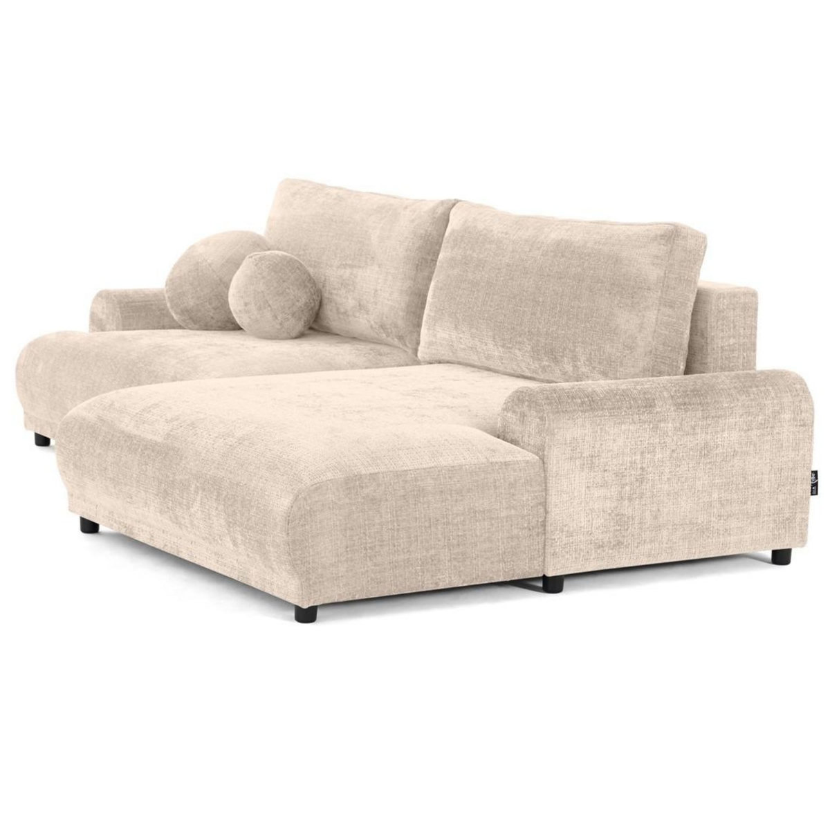 LISA DESIGN Nelly - canapé d'angle droit 4 places convertible avec coffre en velours texturé