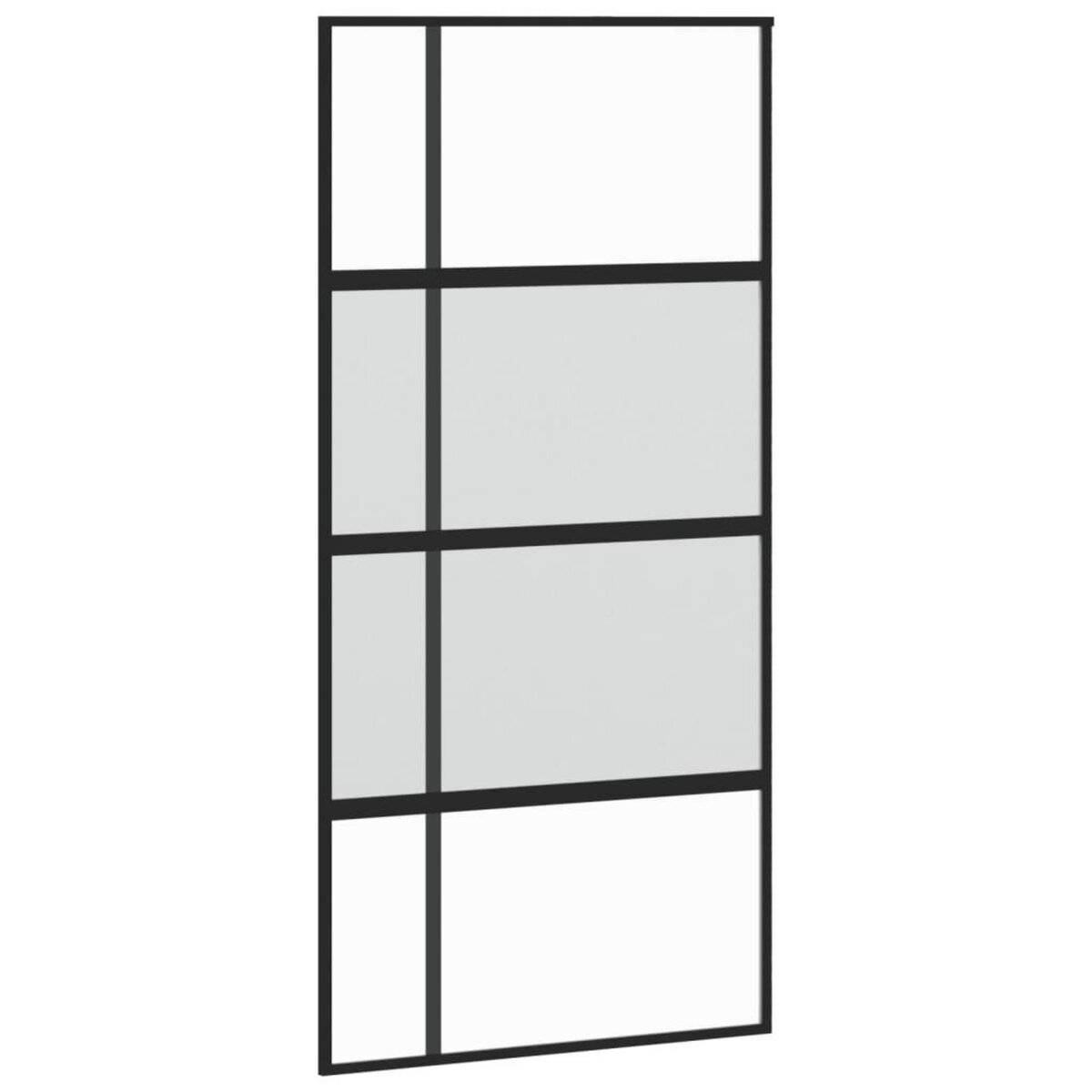 VIDAXL Porte coulissante noir 102,5x205 cm verre trempe aluminium