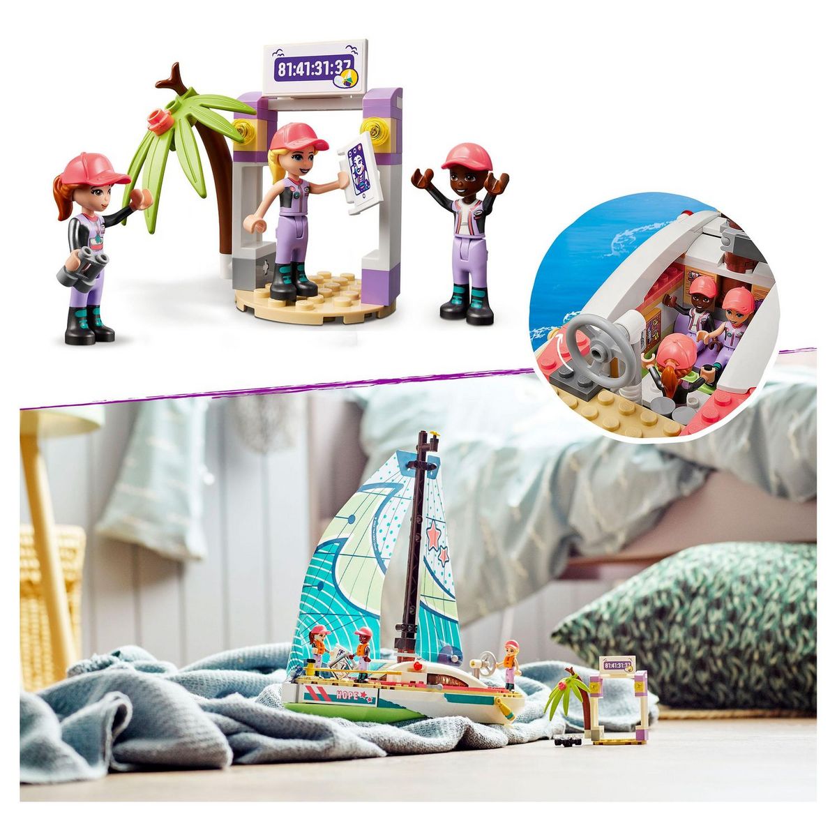 LEGO Friends 41716 L&rsquo;Aventure en Mer de Stéphanie, Jouet de Bateau avec Mini-Poupées