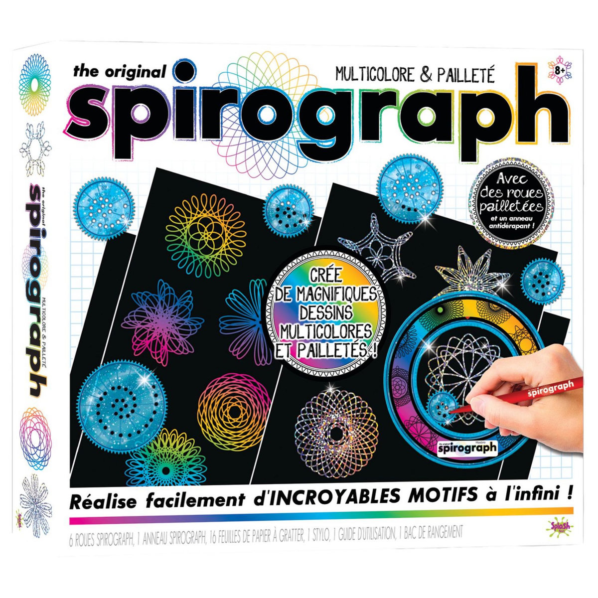 SPLASH TOYS Jeux manuels - Spirograph multicolore et pailleté 