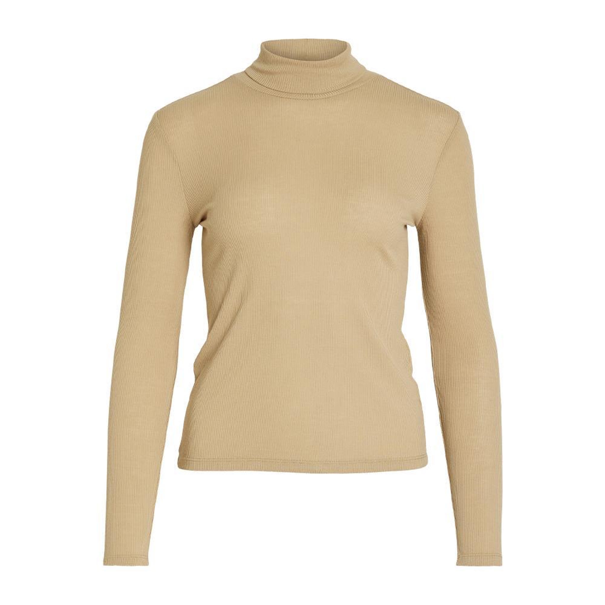 Vila T-shirt Manches Longues Beige Femme Vila Elsea. Coloris disponibles : Beige