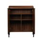 Voir la diapositive 5 : SWEEEK Buffet vintage effet bois de noyer. buffet haut. vaisselier. deux portes vitrées aspect fumé. L 83 x 38 x 100cm