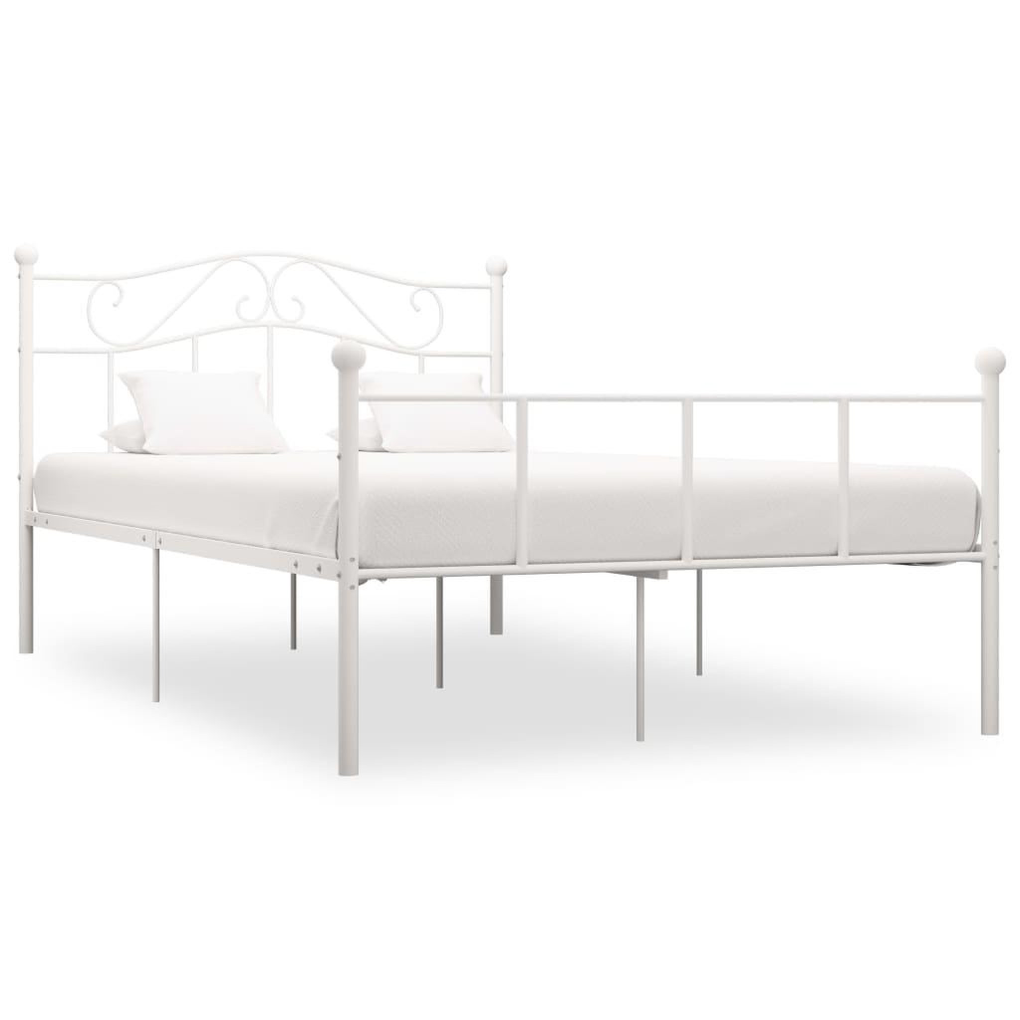 Voir la diapositive 1 : VIDAXL Cadre de lit Blanc Metal 120 x 200 cm