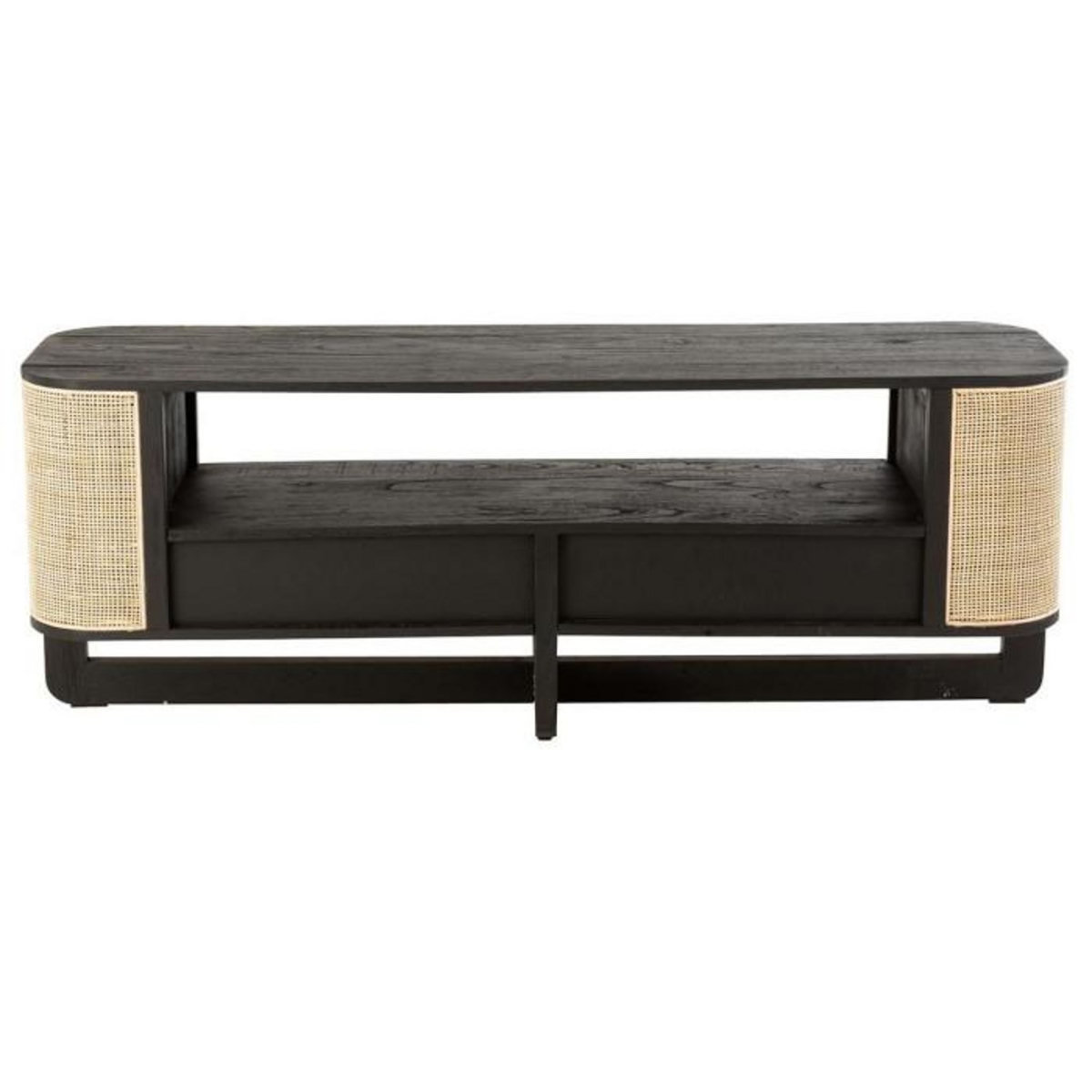 Paris Prix Meuble TV en Rotin  Molly  140cm Noir & Beige