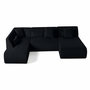 Voir la diapositive 1 : LISA DESIGN Onyx - canapé panoramique modulable d'angle gauche 7 places - en velours côtelé