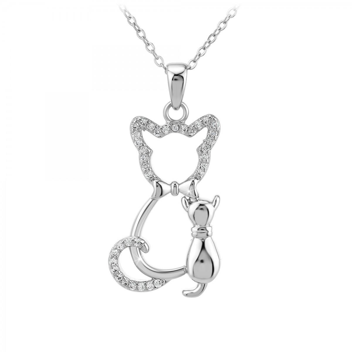 SC CRYSTAL Collier chat par SC Crystal orné de Zirconium