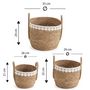 Voir la diapositive 5 : VS VENTA-STOCK Set de 3 paniers Yasmina fibres naturelles, blanc/naturel