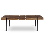 Voir la diapositive 3 : ID MARKET Table à manger extensible rectangle AUSTRIA 8-12 personnes bois pied épingle noir 200-240 cm