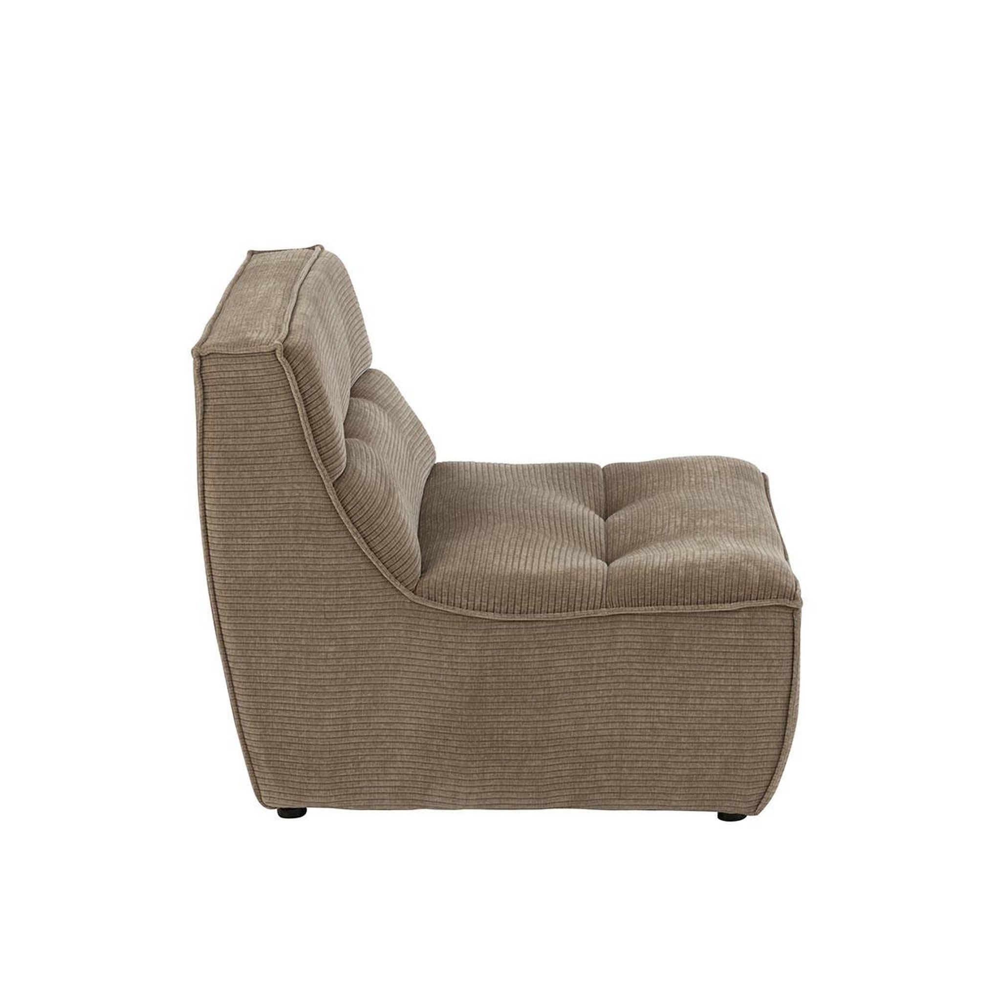 Voir la diapositive 3 : J-LINE Module canapé matelassé  grid  97cm taupe foncé
