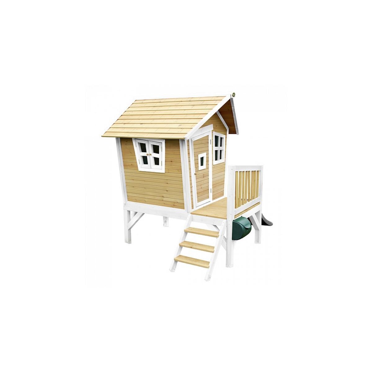 Axi House AXI Crooked Robin Maisonnette marron blanc Toboggan Gris