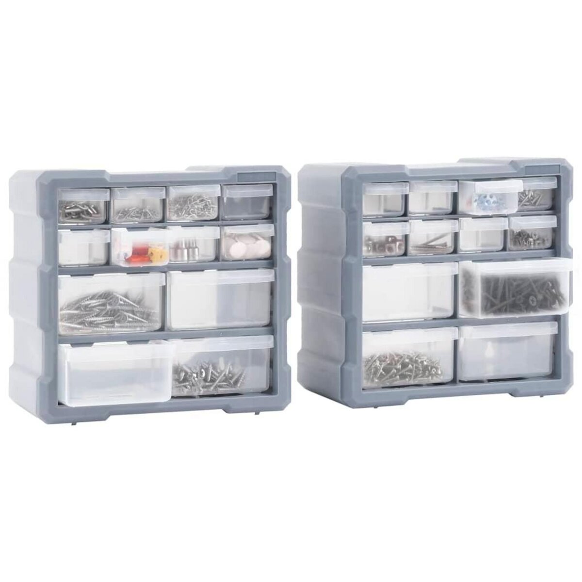 VIDAXL Organisateurs multi-tiroirs avec 12 tiroirs 2 pcs 26,5x16x26 cm