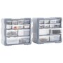 Voir la diapositive 5 : VIDAXL Organisateurs multi-tiroirs avec 12 tiroirs 2 pcs 26,5x16x26 cm