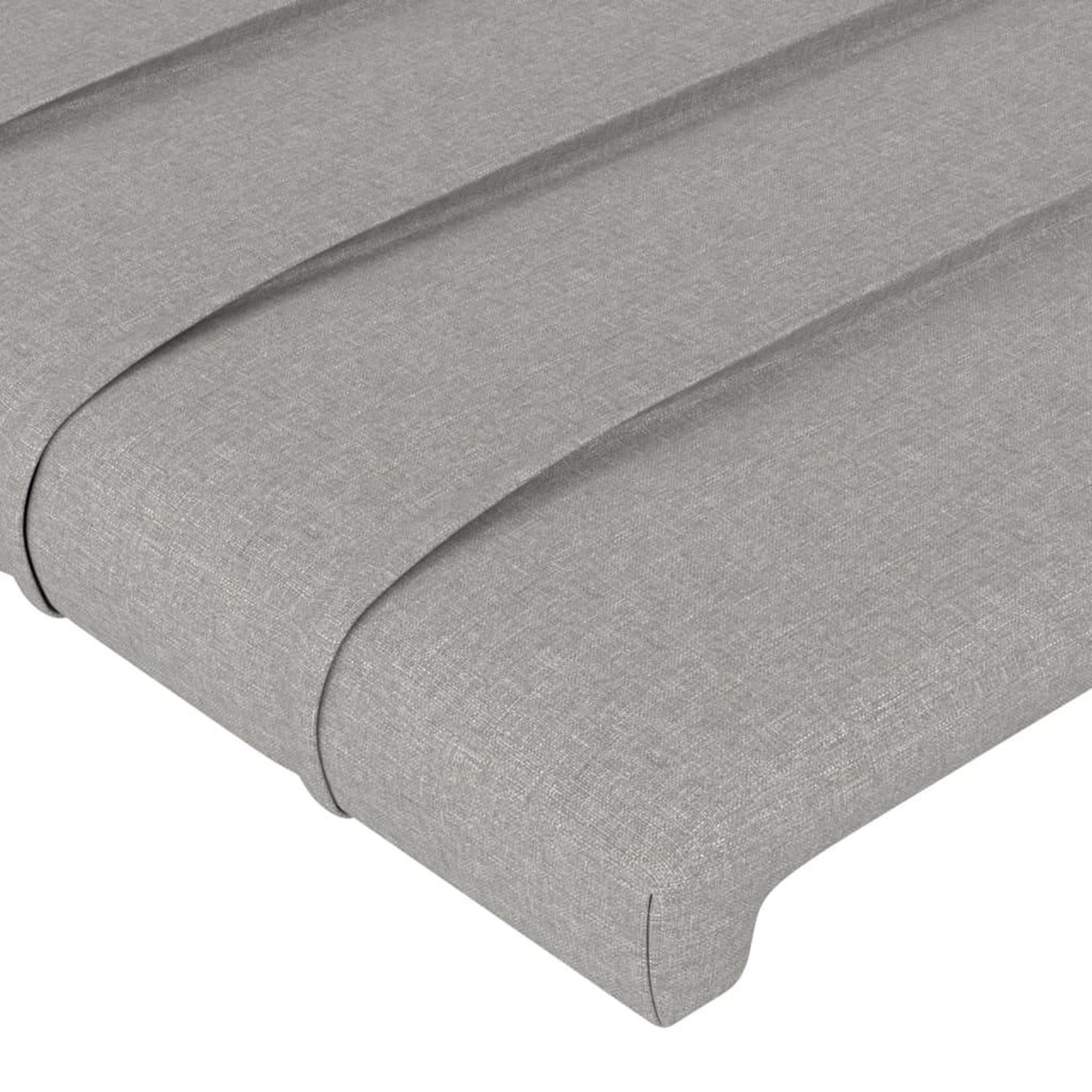 Voir la diapositive 5 : VIDAXL Tete de lit avec oreilles Gris clair 147x23x118/128 cm Tissu