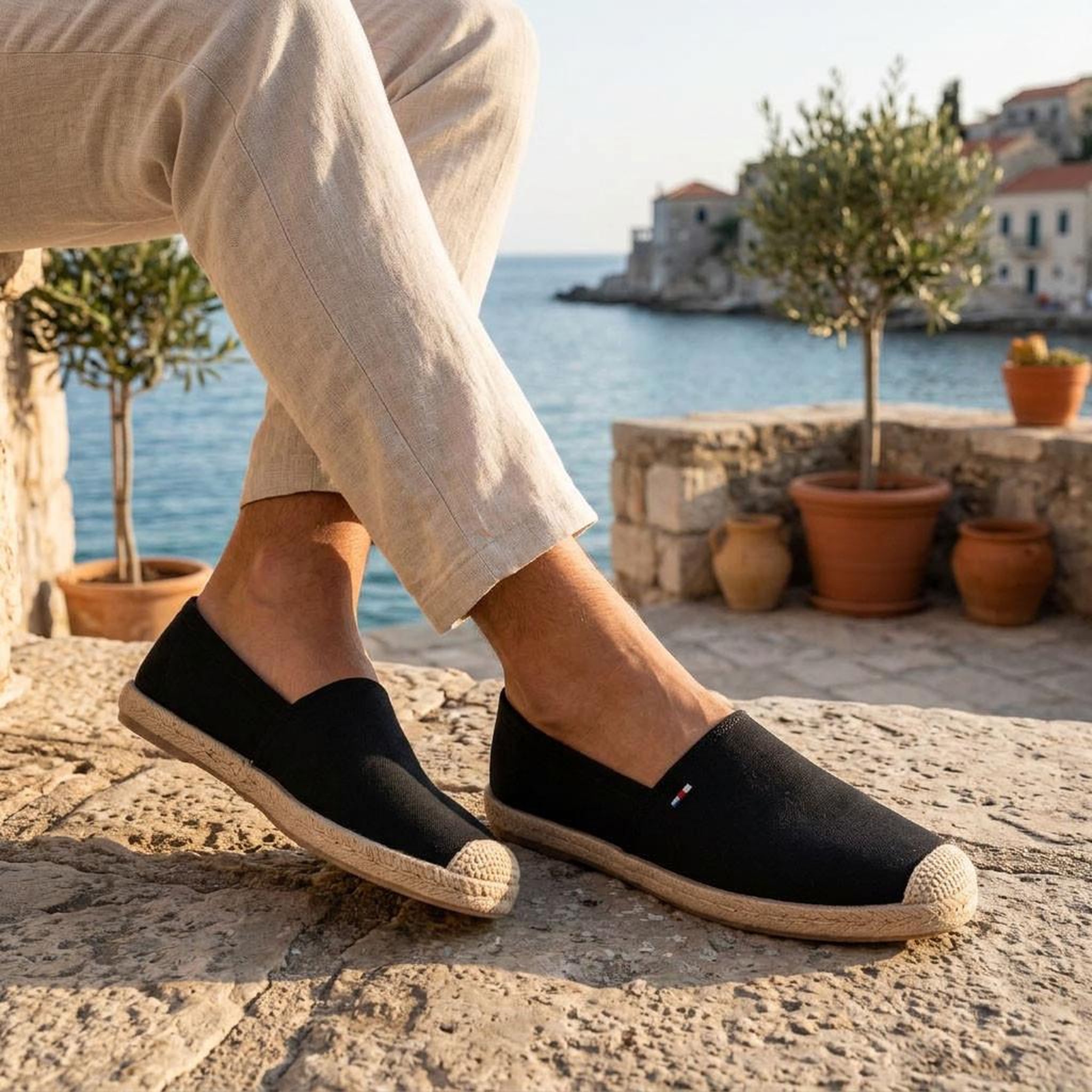 Voir la diapositive 2 : OZABI OZABI Espadrilles homme élégantes été slip-on style chic décontracté
