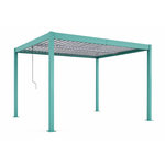 CONCEPT USINE Pergola bioclimatique structure et lames orientables en aluminium vert 4x3m RHODES