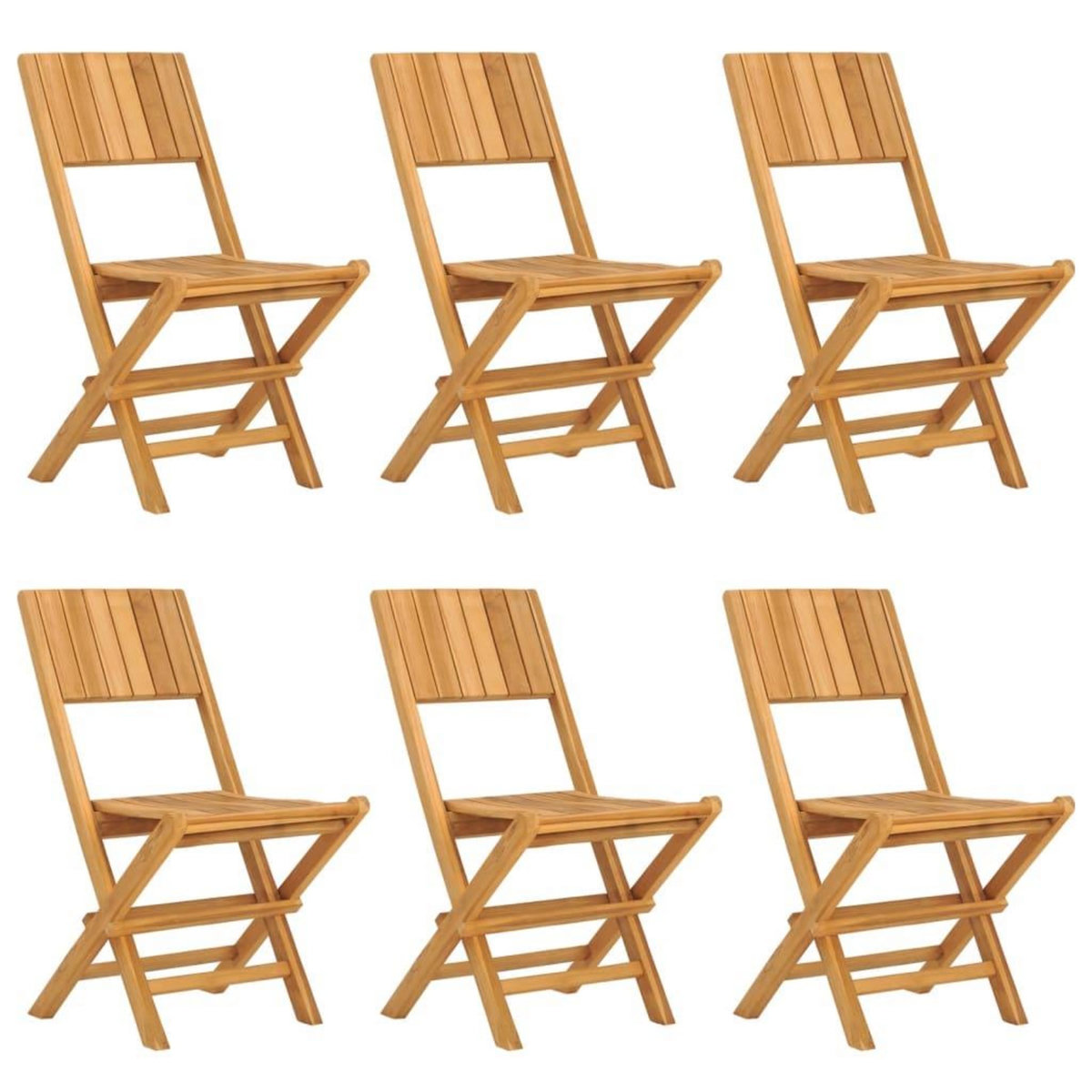 VIDAXL Chaises de jardin pliantes lot de 6 47x61x90cm bois massif teck