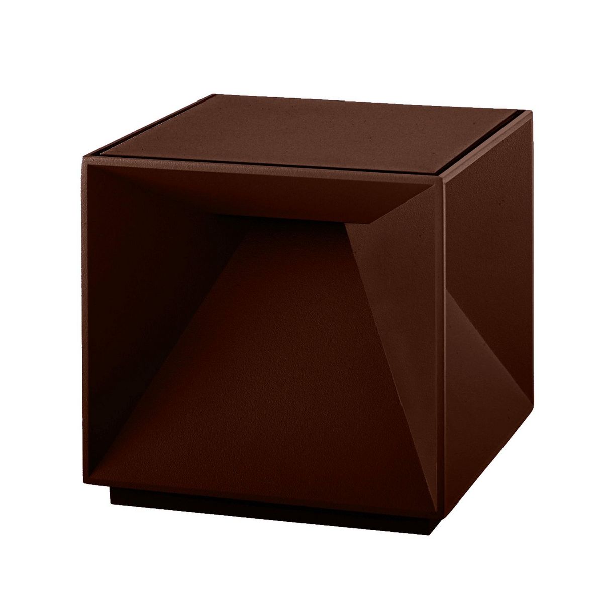 Lumisky Lampe de table cube LED CUBOX MINI Marron Aluminium 8 cm