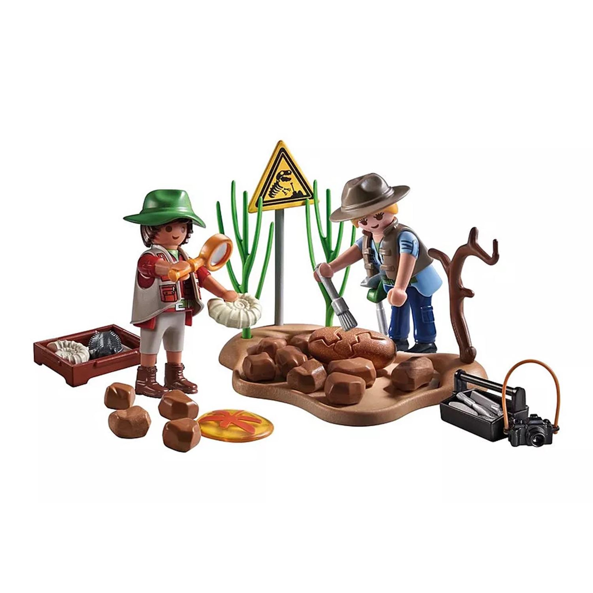 Voir la diapositive 2 : PLAYMOBIL Chercheurs et site paléontologique avec fossiles