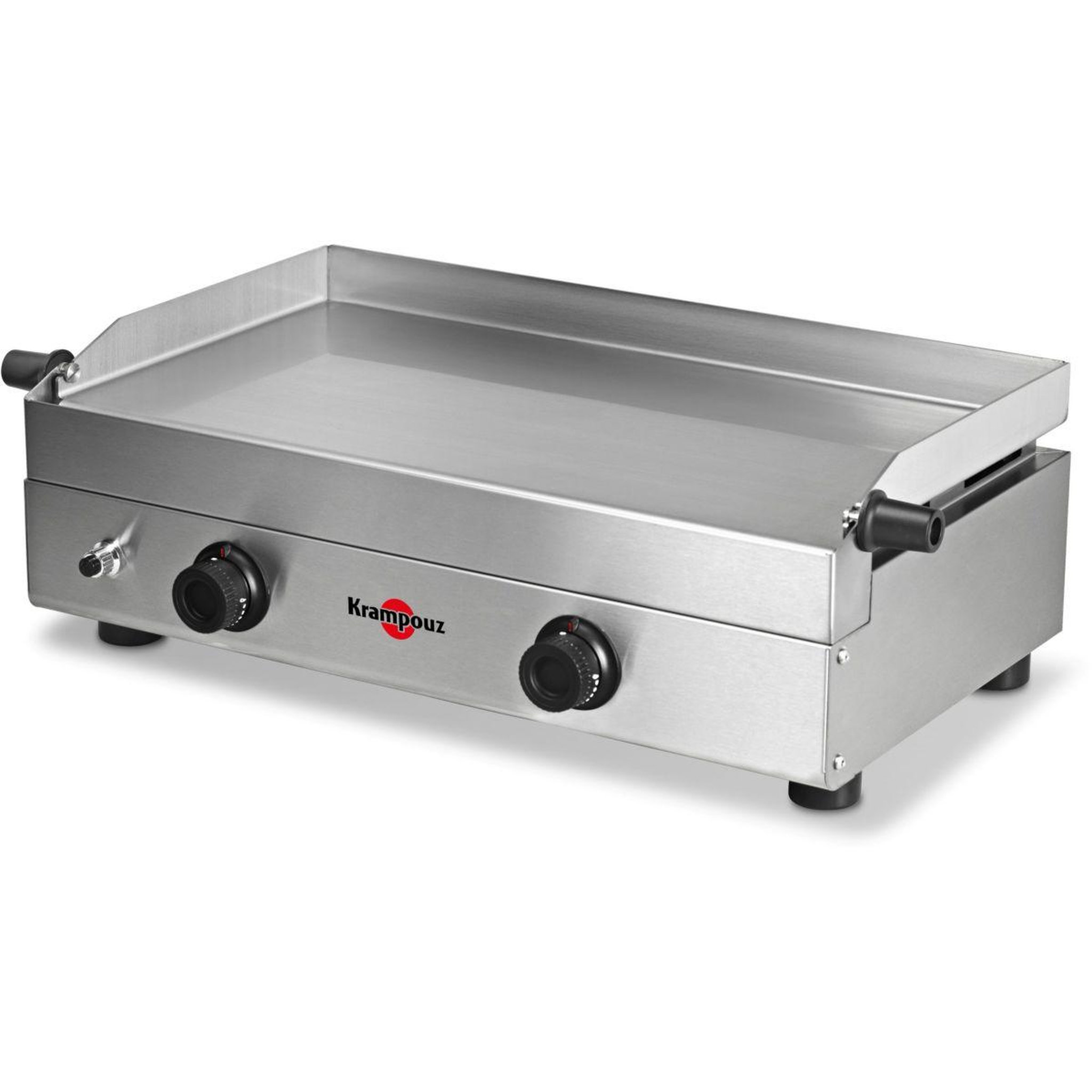Voir la diapositive 2 : KRAMPOUZ Plancha gaz SAVEUR inox 2 brûleurs à poser, 64x34 cm