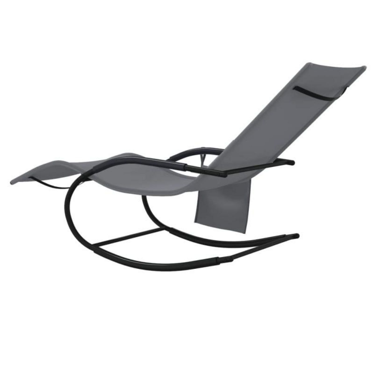 VIDAXL Chaise longue à bascule gris acier et textilène