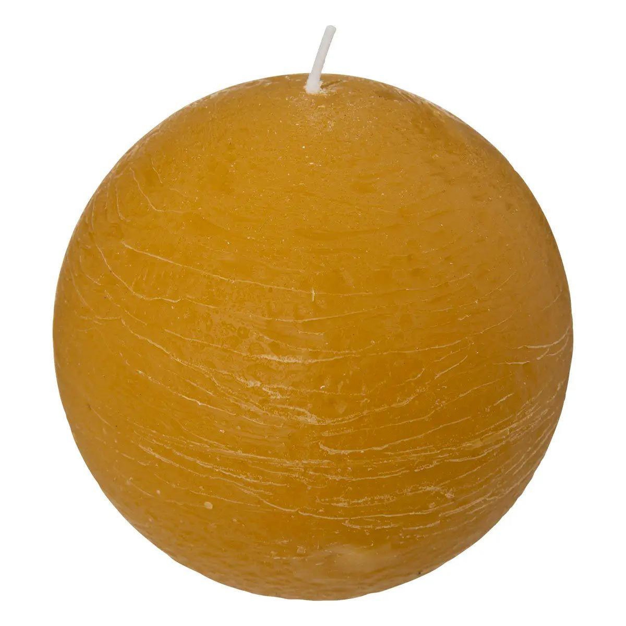 COMPTOIR DE LA BOUGIE Bougie boule  rustic  10cm jaune