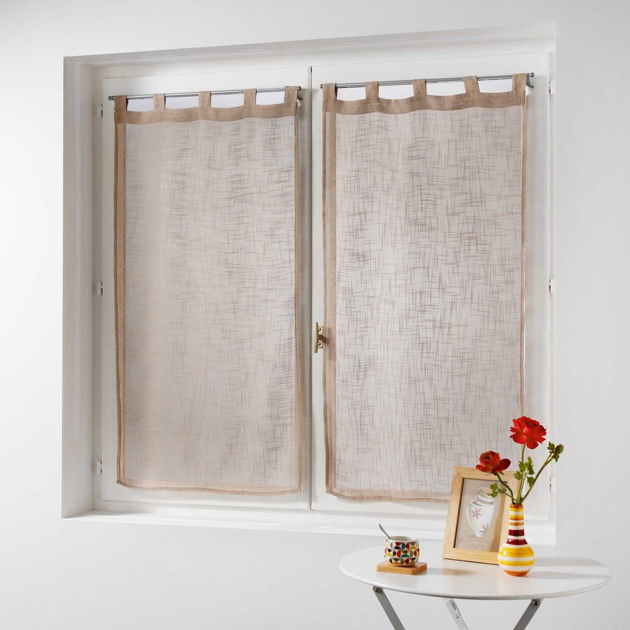 Douceur d'Intérieur Paire de voilages  haltona  60x90cm noisette